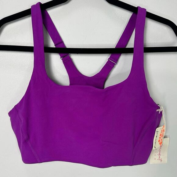Free People x Hatch NEW Never Better Square Neck Flourescent Berry Bra Medium - Picture 1 of 6